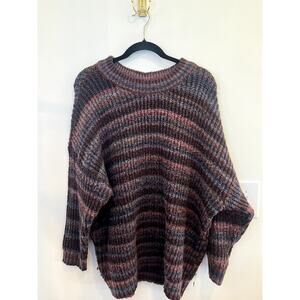 a.n.a Chunky Knit Oversized Sweater Multicolor Striped Boho Cozy 0X